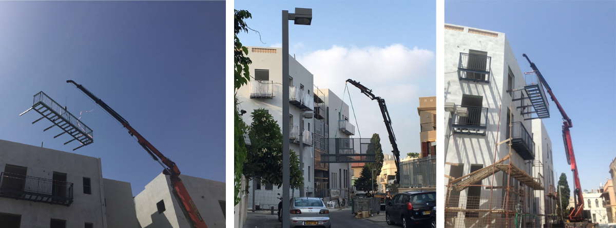 עגורנים ופיגומים בשלושה מאתרי הבנייה של מ.גדולים